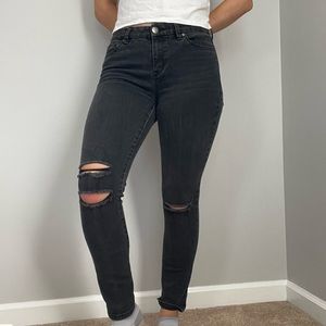 Metaphor Black Ripped Skinny Jeans